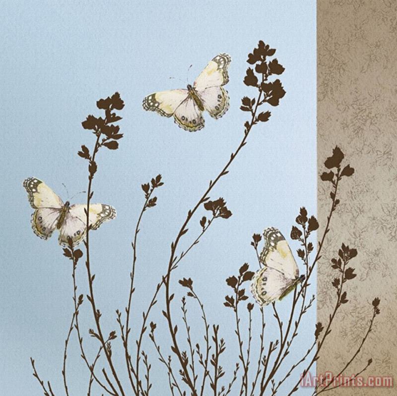 Butterflies painting - Caroline Gold Butterflies Art Print