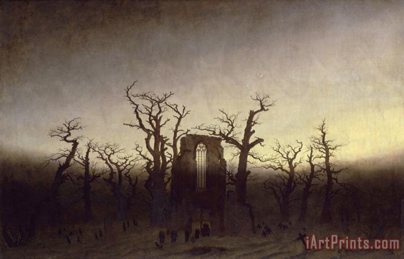 Abbey In An Oak Forest painting - Caspar David Friedrich Abbey In An Oak Forest Art Print