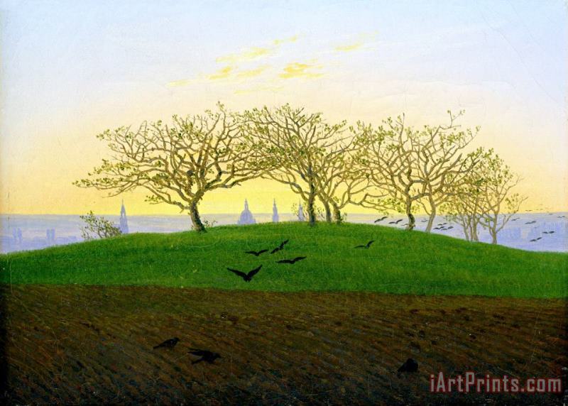 Caspar David Friedrich Hills And Ploughed Fields Near Dresden Art Print
