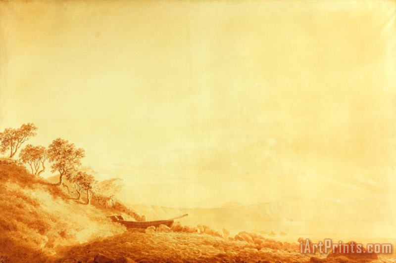 Caspar David Friedrich Looking Towards Arkona at Sunrise Art Painting