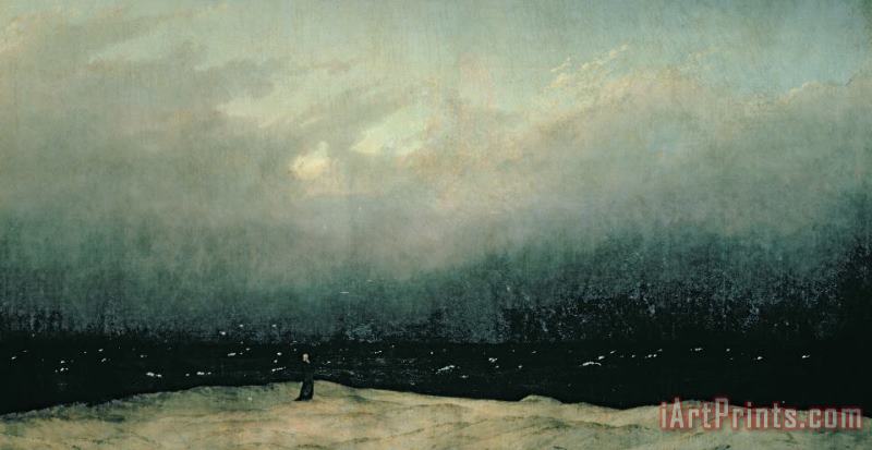 Caspar David Friedrich Monk by sea Art Painting