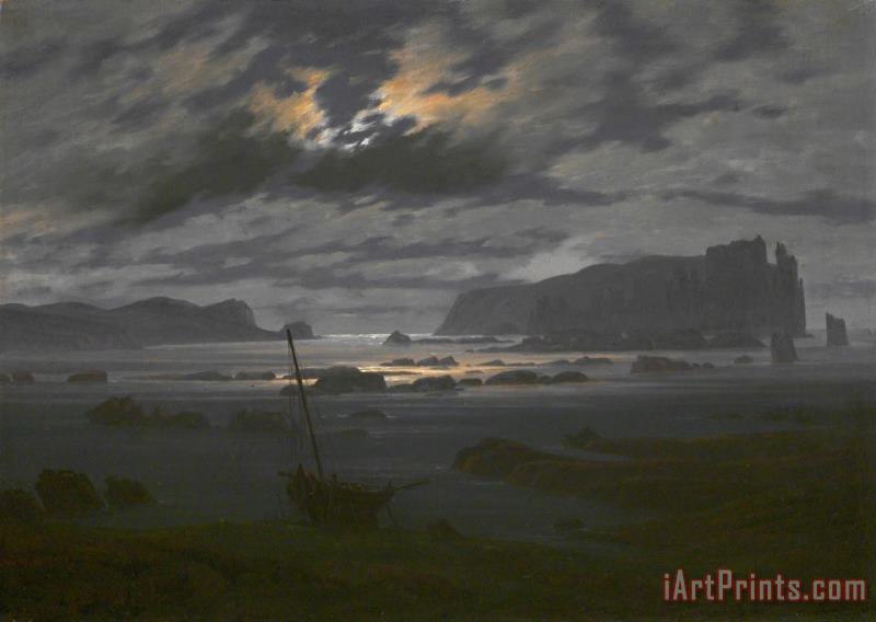 Northern Sea in The Moonlight painting - Caspar David Friedrich Northern Sea in The Moonlight Art Print