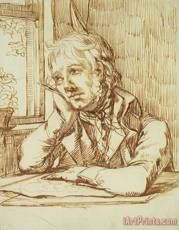 Caspar David Friedrich Self Portrait (pencil And Pen on Paper) Art Print