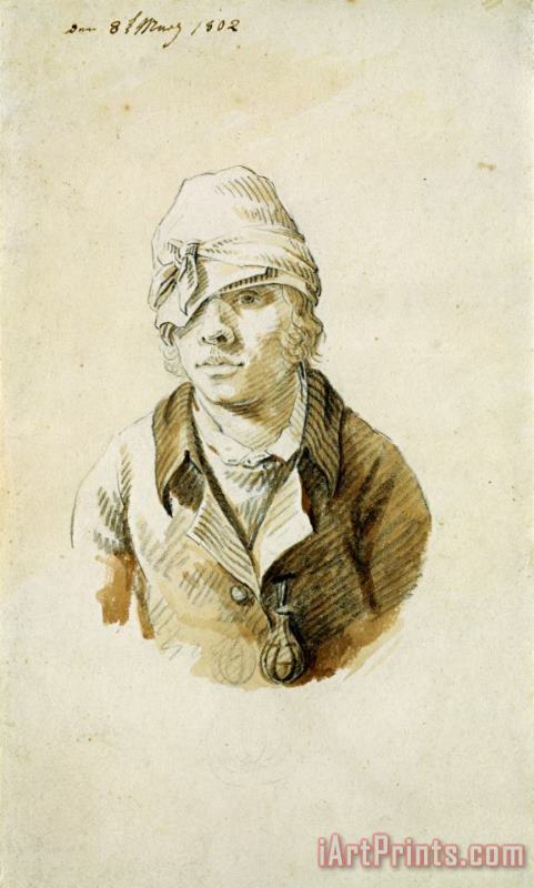 Self Portrait with Cap And Eye Patch, 8th May 1802 painting - Caspar David Friedrich Self Portrait with Cap And Eye Patch, 8th May 1802 Art Print
