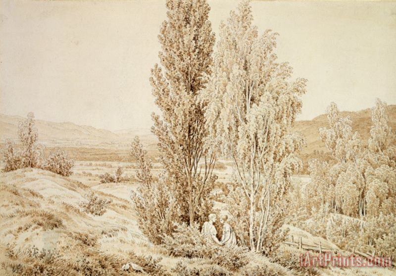 Caspar David Friedrich Summer (sepia Ink And Pencil on Paper) Art Painting