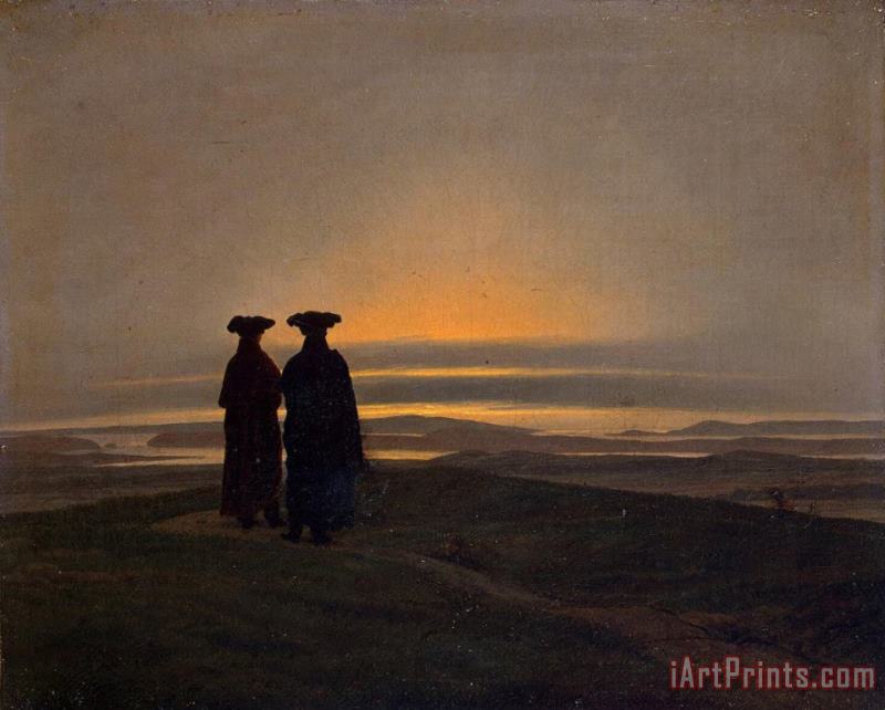 Sunset (brothers) painting - Caspar David Friedrich Sunset (brothers) Art Print