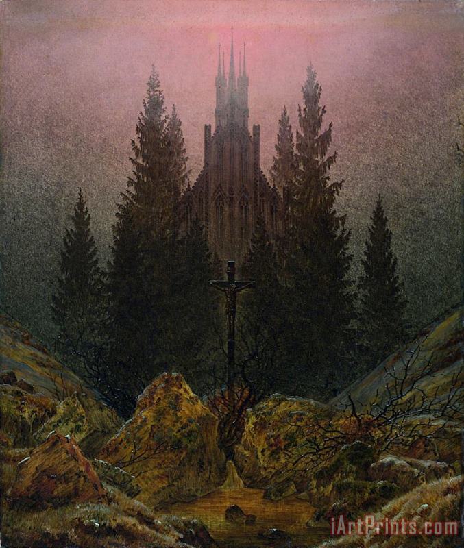 Caspar David Friedrich The Cross in The Mountains Art Print