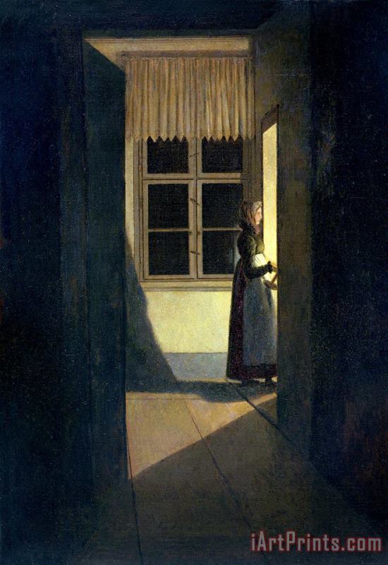 Caspar David Friedrich The Woman with The Candlestick Art Painting