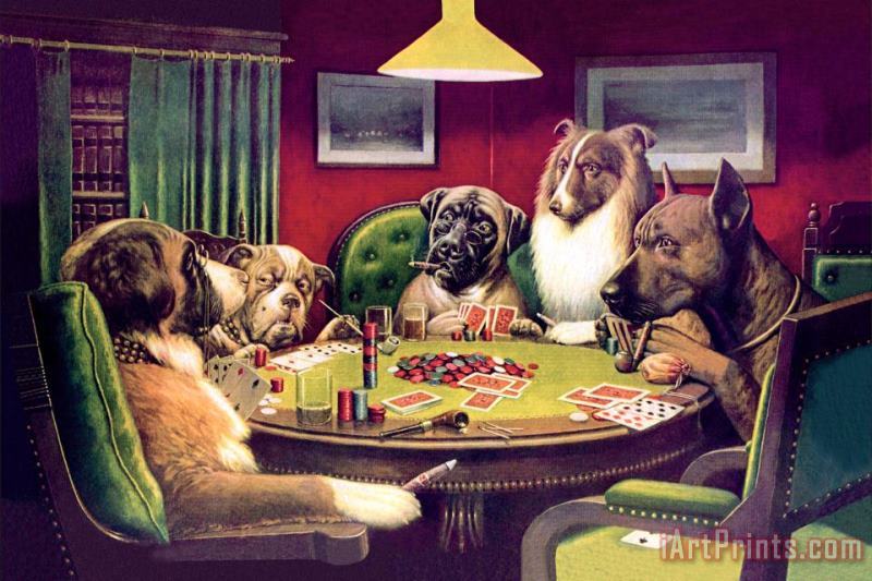 cassius marcellus coolidge A Bold Bluff Dogs Playing Poker Art Print