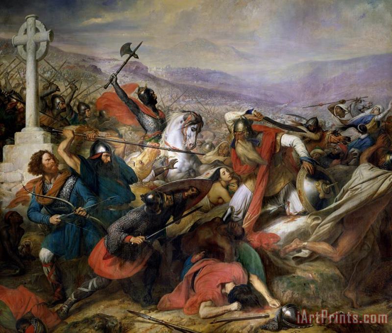 Charles Auguste Steuben The Battle of Poitiers Art Painting