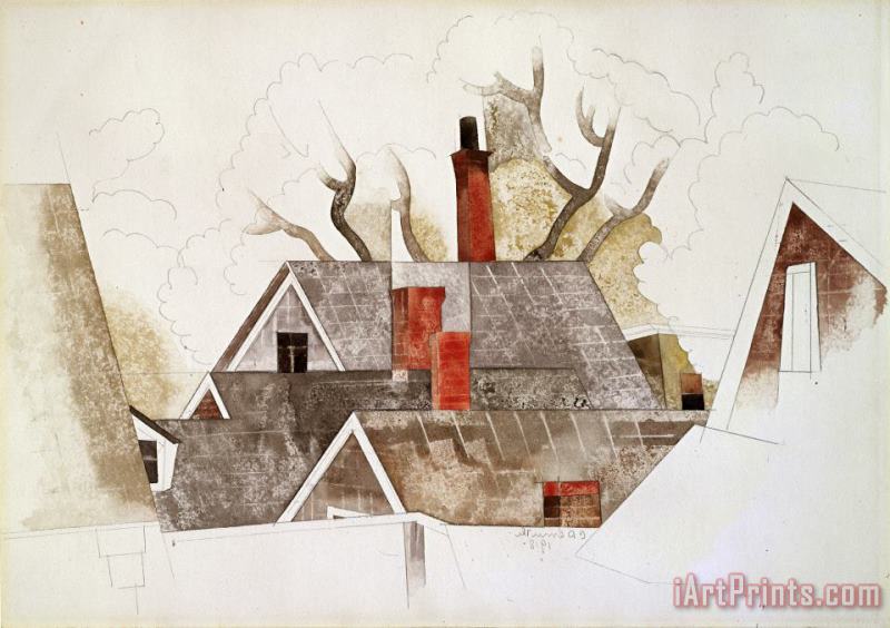 Charles Demuth Red Chimneys Art Painting