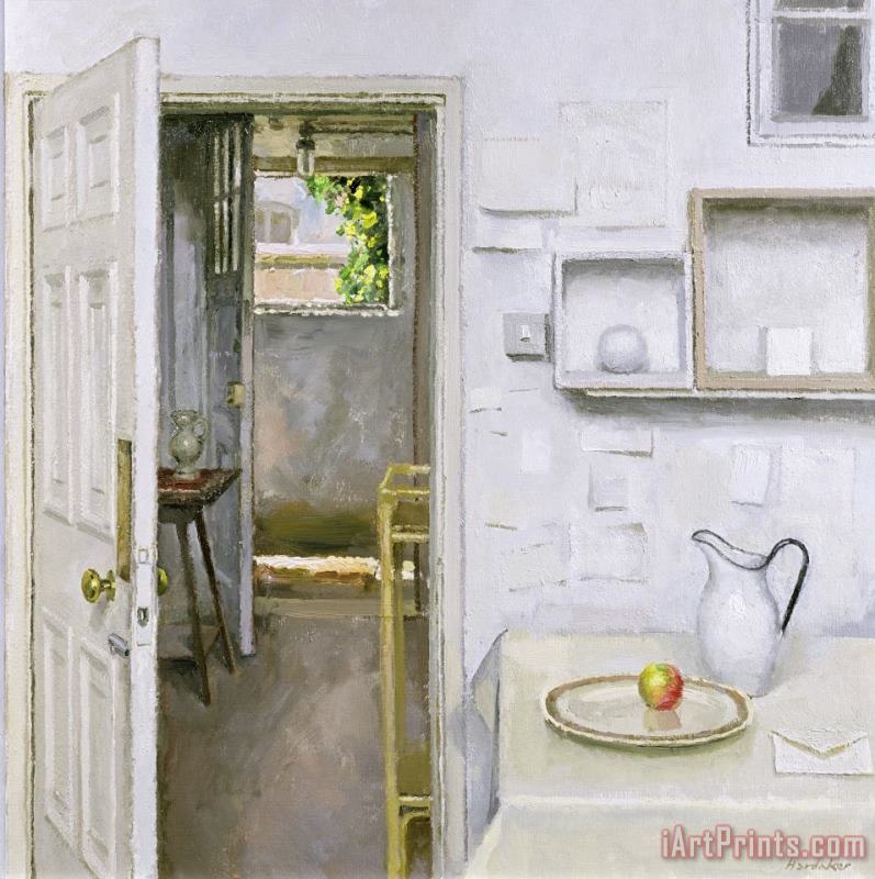 Open Doors With Still Life And Letter painting - Charles E Hardaker Open Doors With Still Life And Letter Art Print
