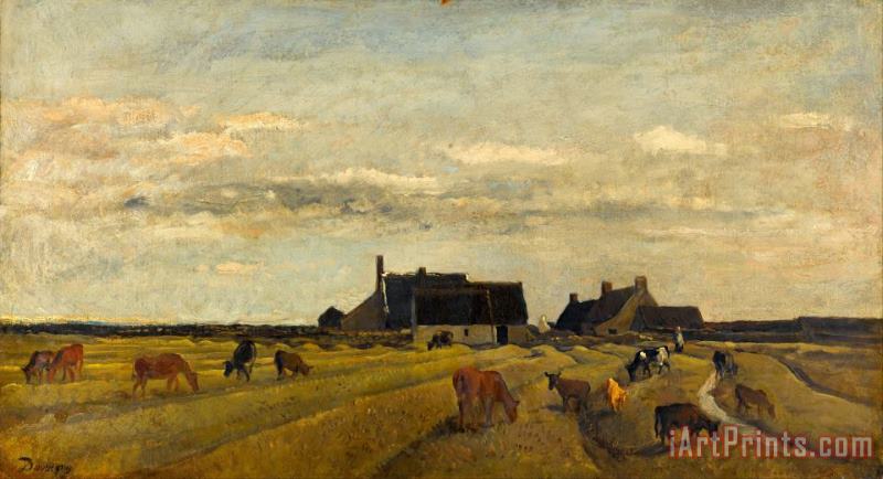 Farm at Kerity, Brittany painting - Charles Francois Daubigny Farm at Kerity, Brittany Art Print