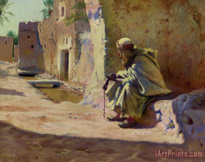 Charles James Theriat In The Shade, Biskra Art Print