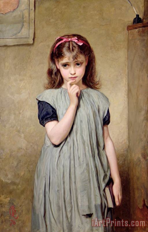 Charles Sillem Lidderdale A Young Girl in the Classroom Art Painting