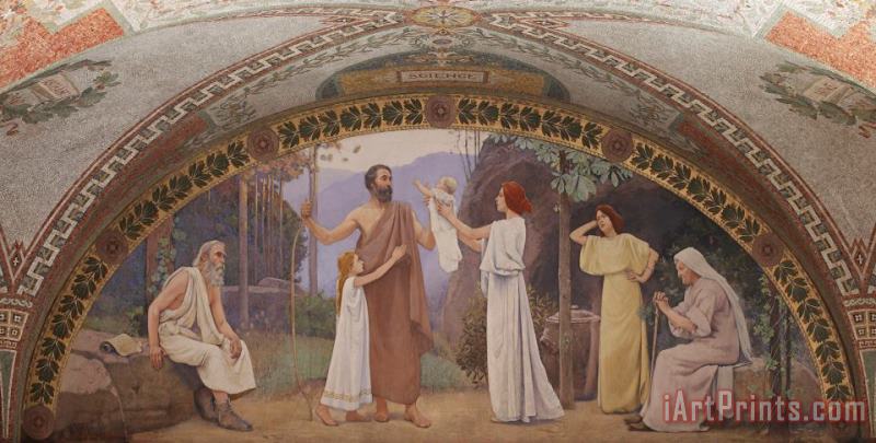 Charles Sprague Pearce Family Mural in Lunette From The Family And Education Series Library of Congress Thomas Jefferson Building Washington Dc Art Print
