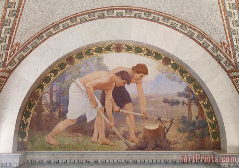 Charles Sprague Pearce Labor Mural in Lunette From The Family And Education Series Library of Congress Thomas Jefferson Building Washington Dc Art Painting