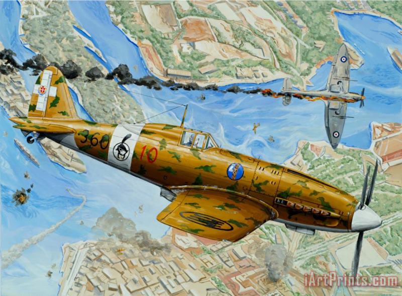 Victory over Malta painting - Charles Taylor Victory over Malta Art Print