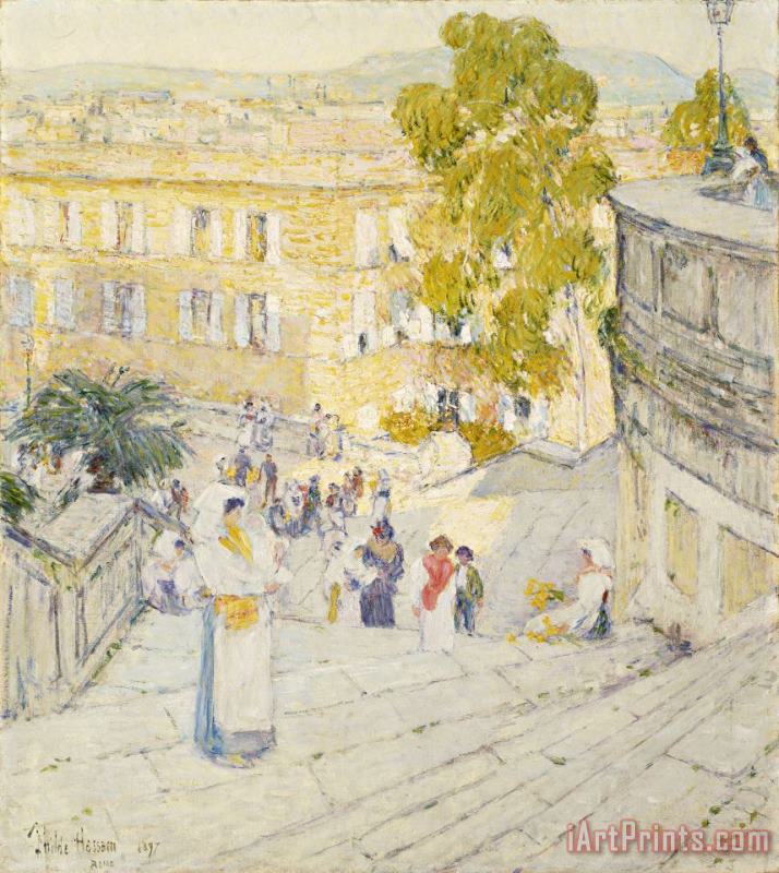 The Spanish Steps Of Rome painting - Childe Hassam The Spanish Steps Of Rome Art Print