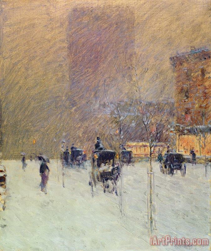 Winter Afternoon in New York painting - Childe Hassam Winter Afternoon in New York Art Print