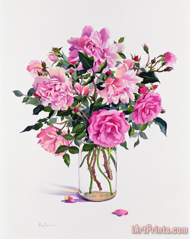 Christopher Ryland Roses In A Glass Jar Art Print