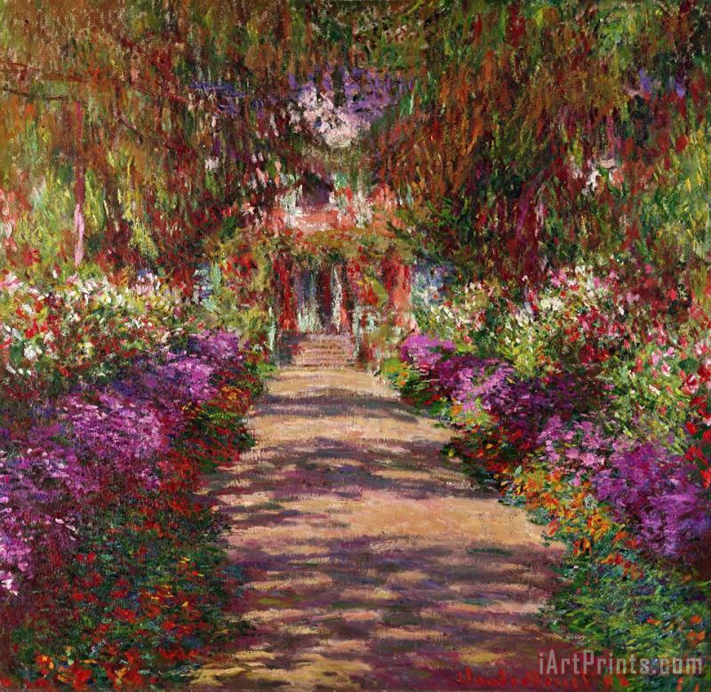 Claude Monet A Pathway in Monets Garden Giverny Art Painting
