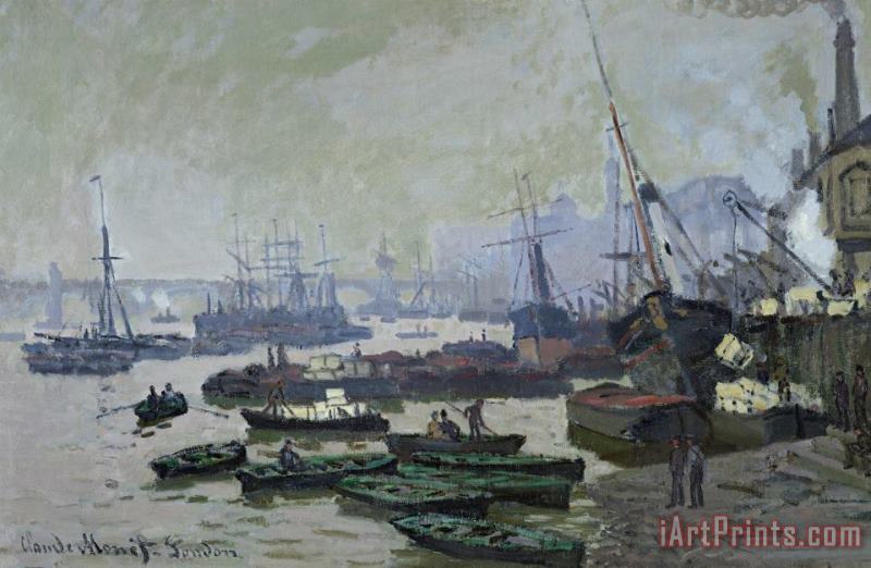 Boats in the Pool of London painting - Claude Monet Boats in the Pool of London Art Print