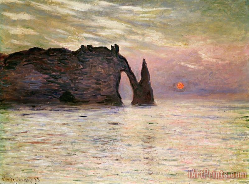 Falaise dEtretat painting - Claude Monet Falaise dEtretat Art Print