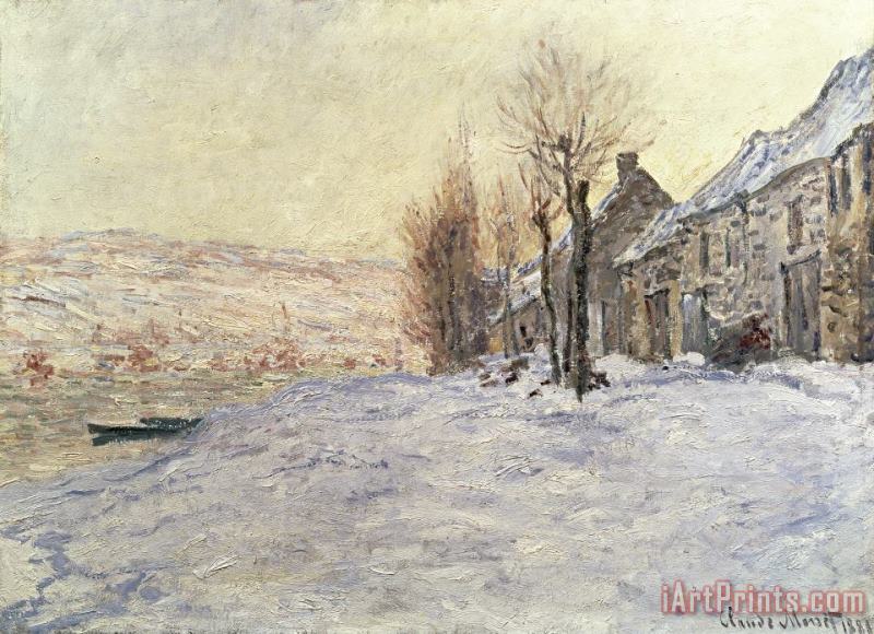 Claude Monet Lavacourt under Snow Art Painting