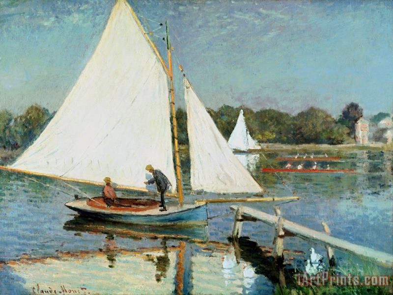 Sailing at Argenteuil painting - Claude Monet Sailing at Argenteuil Art Print