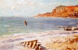 Claude Monet - Seascape at Sainte Adresse painting
