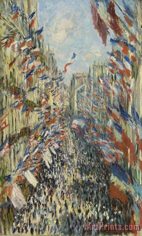 Claude Monet The Rue Montorgueil In Paris - Celebration Of June 30 1878 Art Print