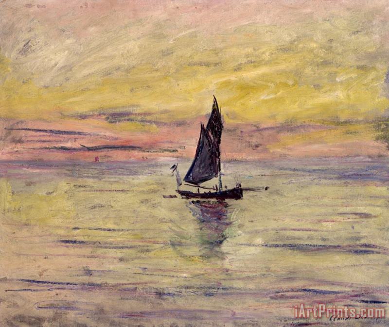 Claude Monet The Sailing Boat Evening Effect Art Painting