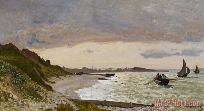 Claude Monet The Seashore At Sainte Adresse Art Painting
