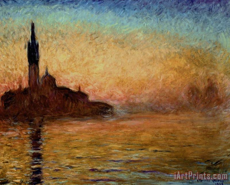 View of San Giorgio Maggiore Venice by Twilight painting - Claude Monet View of San Giorgio Maggiore Venice by Twilight Art Print