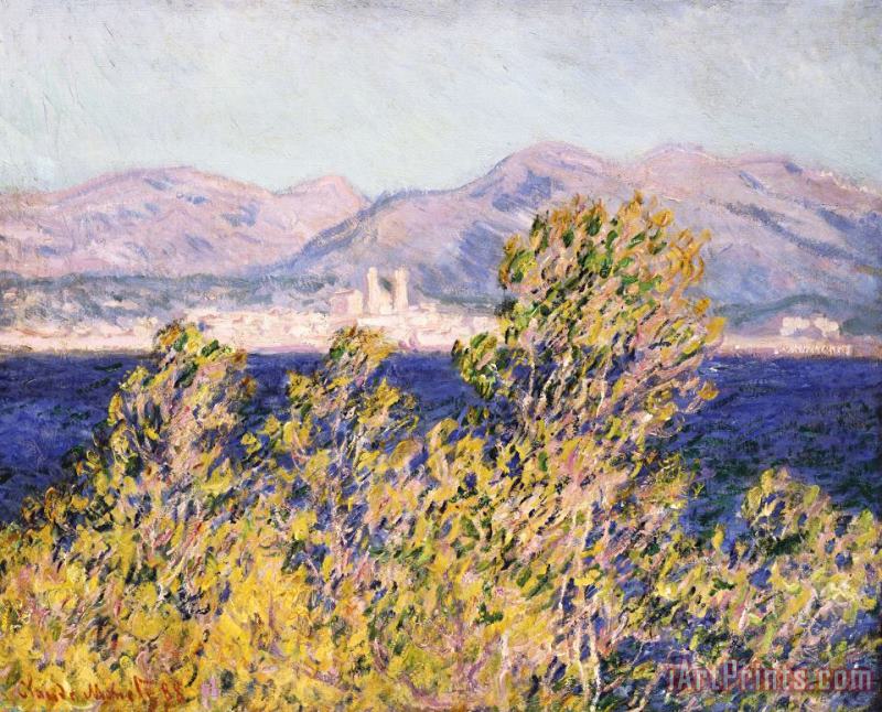 Claude Monet View of the Cap dAntibes with the Mistral Blowing Art Painting