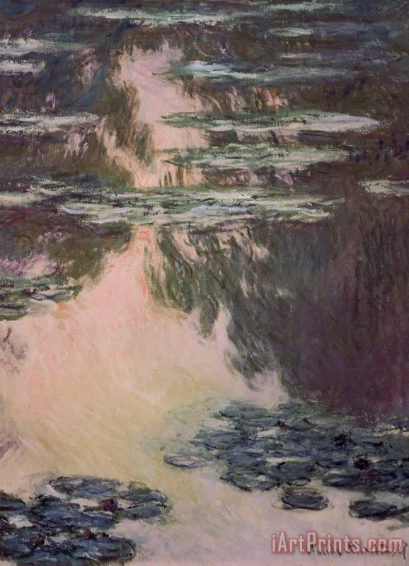 Waterlilies with Weeping Willows painting - Claude Monet Waterlilies with Weeping Willows Art Print