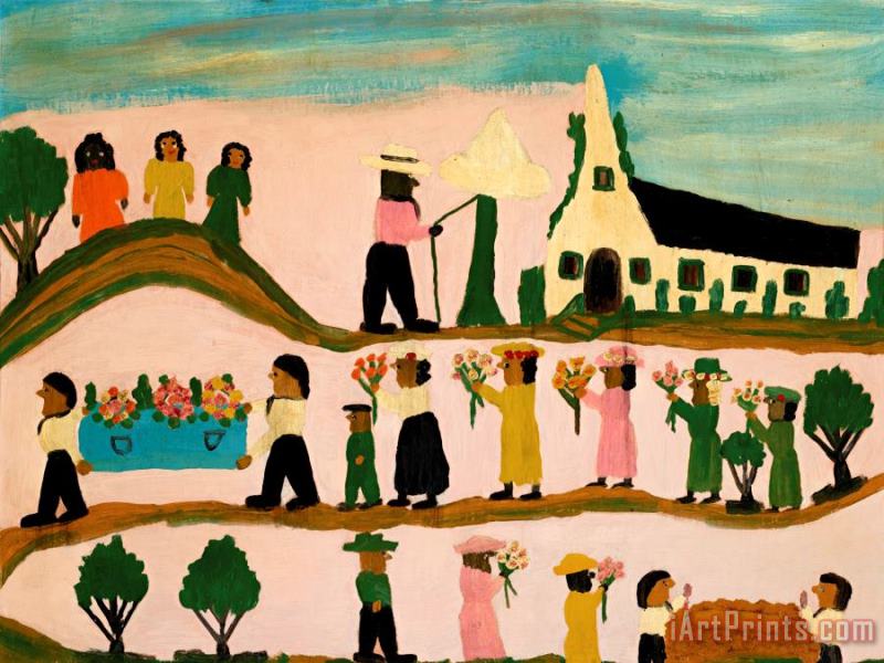 Clementine Hunter Funeral, 1957 Art Painting