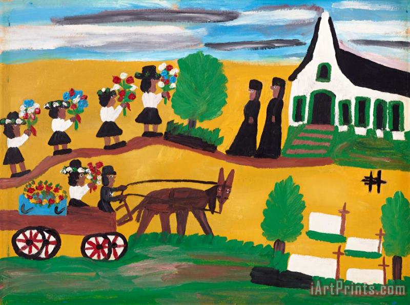 Clementine Hunter Funeral at St. Augustine, Early 1970s Art Painting