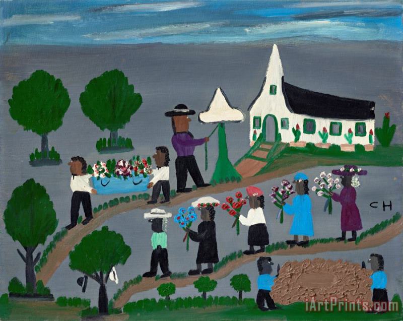Funeral Procession painting - Clementine Hunter Funeral Procession Art Print