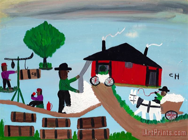 Clementine Hunter The Cotton Gin, 1950 Art Painting