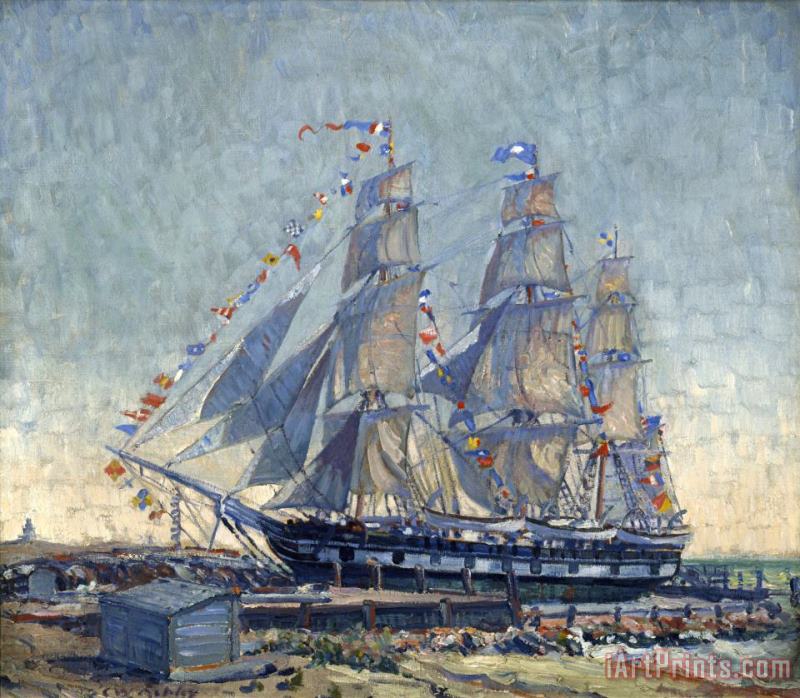 Ship Charles W. Morgan at Round Hill painting - Clifford Warren Ashley Ship Charles W. Morgan at Round Hill Art Print