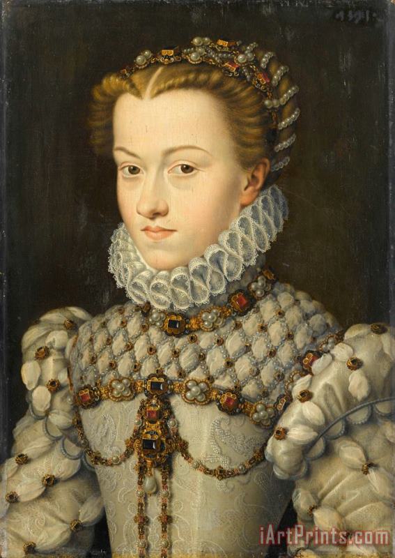 Elisabeth of Austria (ca. 1571) painting - Clouet, Francois Elisabeth of Austria (ca. 1571) Art Print