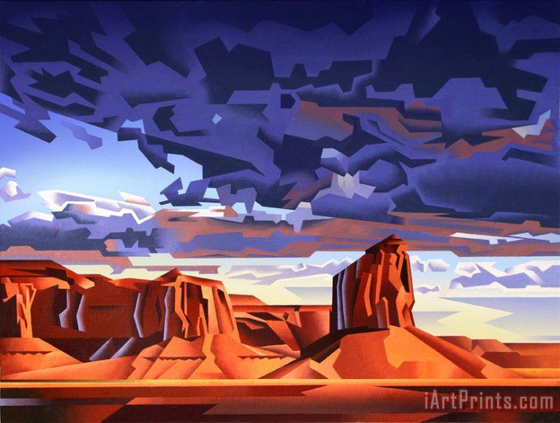 Monument Valley Storm painting - Collection Monument Valley Storm Art Print