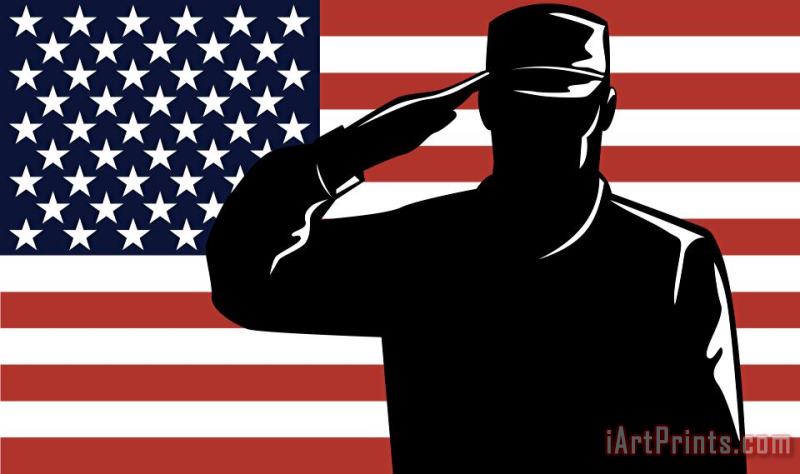 American Soldier salute painting - Collection 10 American Soldier salute Art Print