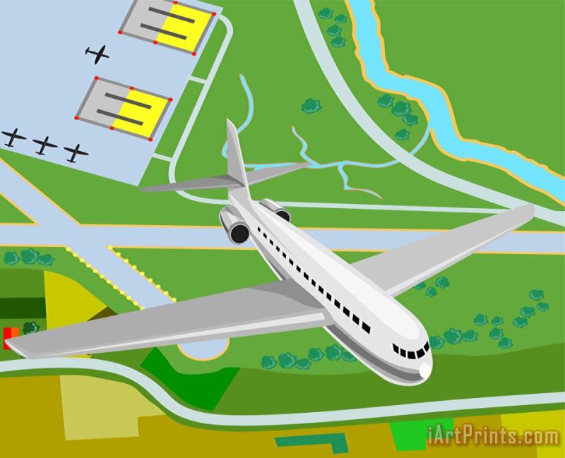 Collection 10 Commercial Jet Plane Art Painting