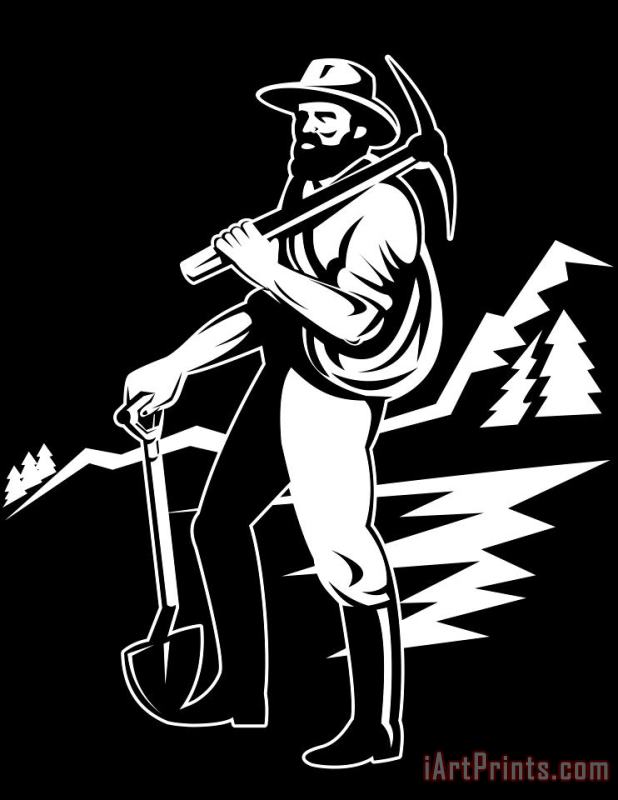 Miner With Pick Axe And Shovel painting - Collection 10 Miner With Pick Axe And Shovel Art Print