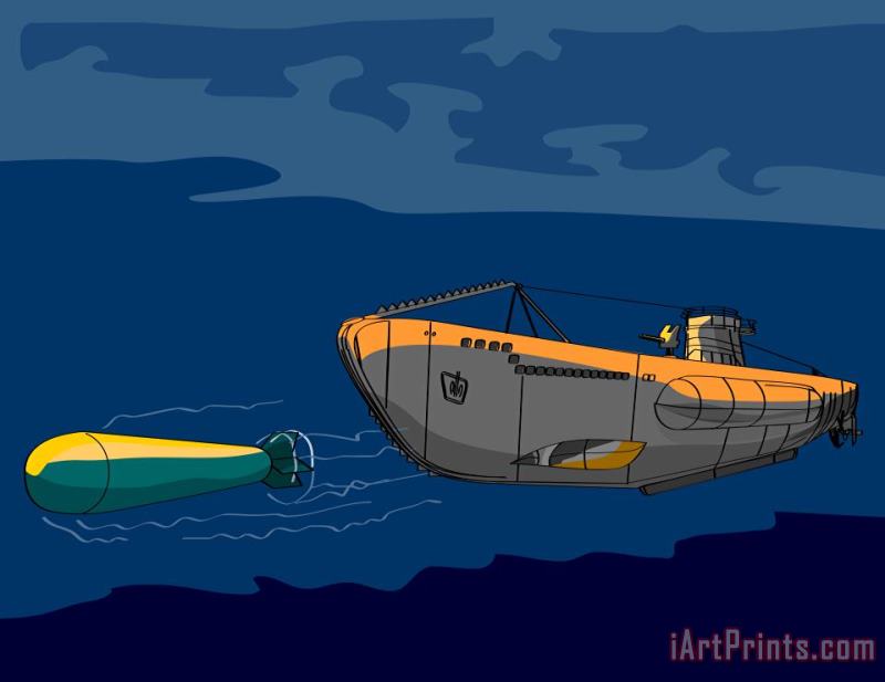 Collection 10 Submarine Boat Retro Art Print