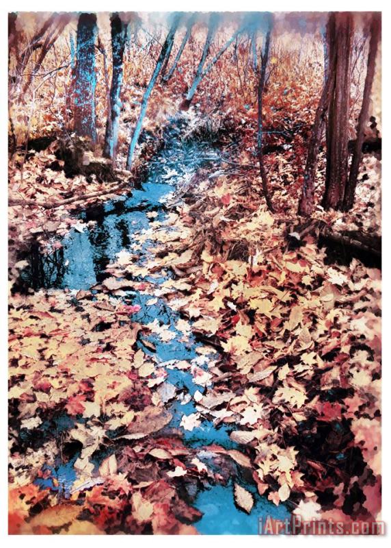 Autumn stream painting - Collection 8 Autumn stream Art Print