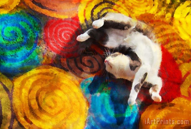 Happy cat painting - Collection 8 Happy cat Art Print
